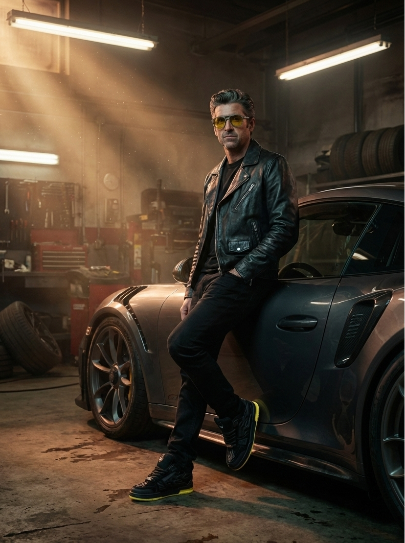 modelo llevando sneakers para conducir y gafas stradale para conducir